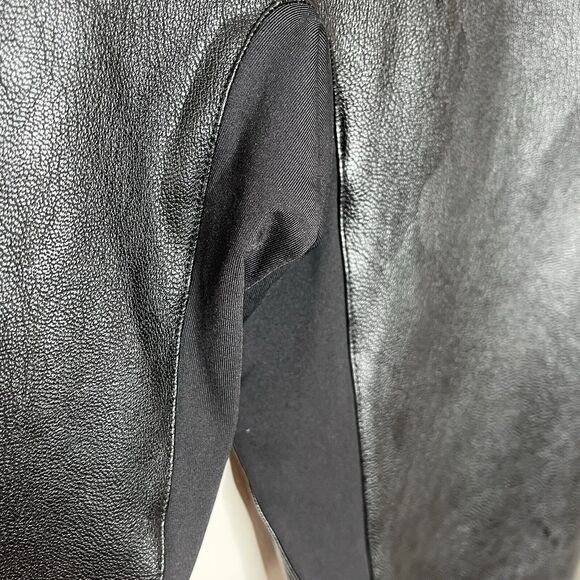 HONEYLOVE Vegan Leather Legging Black Womens 1X Faux Shaping Ankle Zipper - Picture 4 of 10